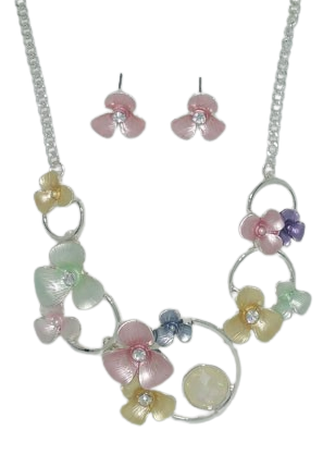 Conjunto de rodio con cadena